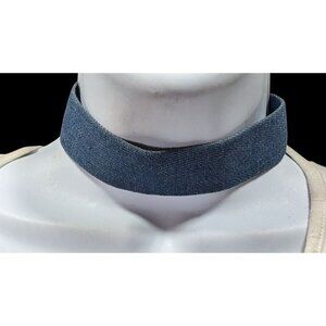 Nordstrom Blue Denim Wide Choker Necklace